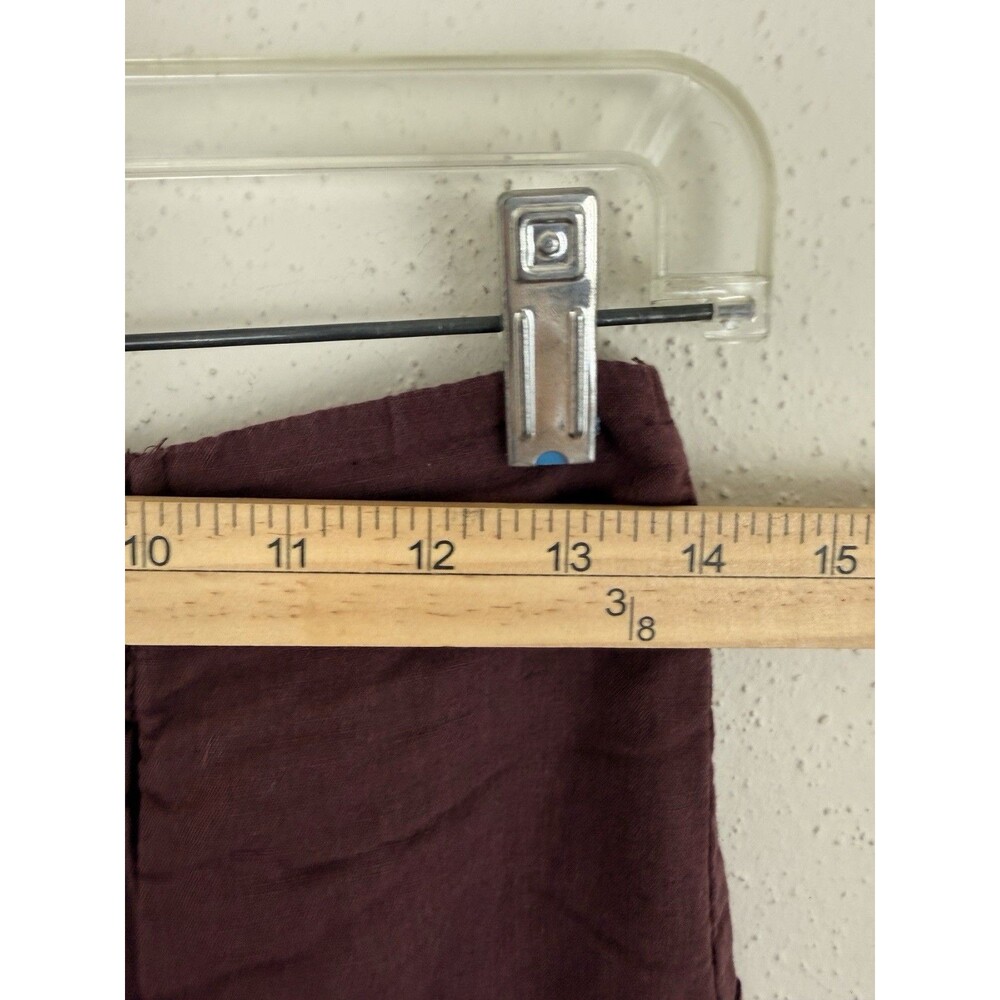 Free People Palazzo Pants Sz S Wide Leg Linen Blend Elastic Smocked Waist Brown - Picture 5 of 8